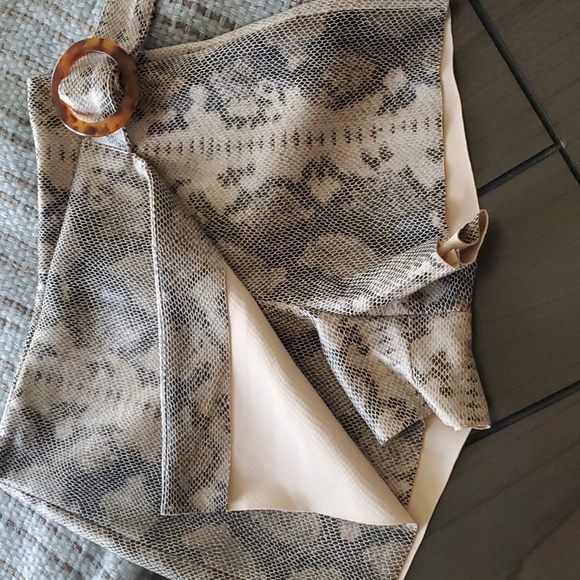 Zara Snake Print Wrap Front Belted Skort - Picture 4 of 9